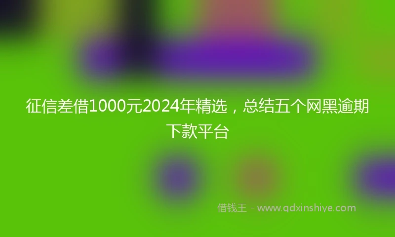 征信差借1000元2024年精选，总结五个网黑逾期下款平台