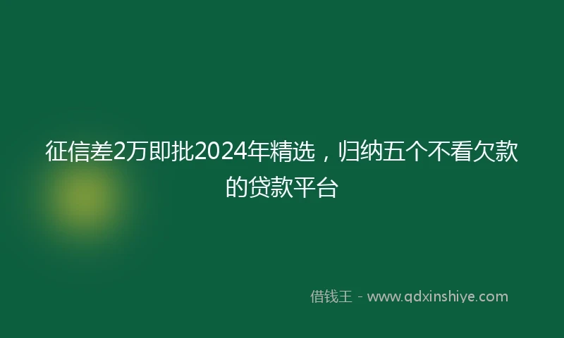 征信差2万即批2024年精选，归纳五个不看欠款的贷款平台