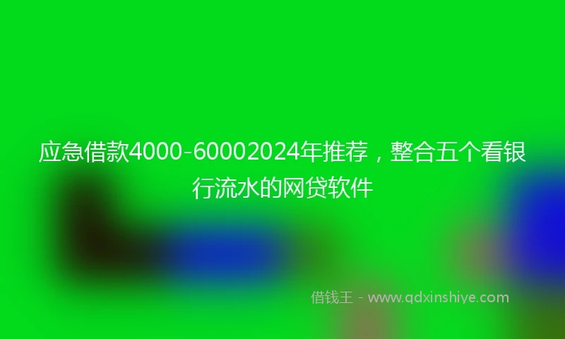 应急借款4000-60002024年推荐，整合五个看银行流水的网贷软件