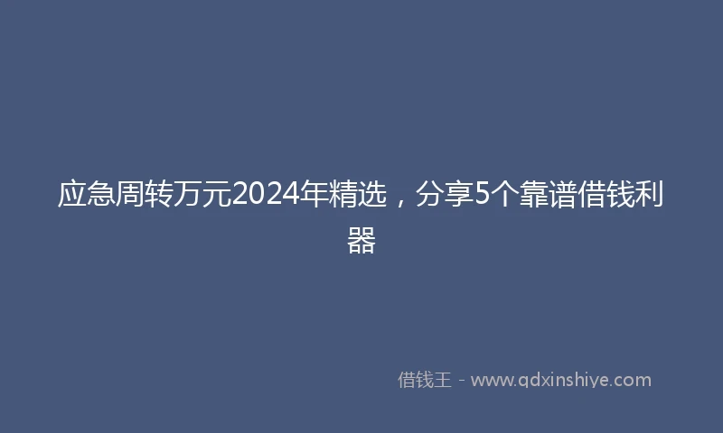 应急周转万元2024年精选，分享5个靠谱借钱利器