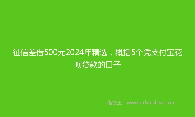 征信差借500元2024年精选，概括5个凭支付宝花呗贷款的口子