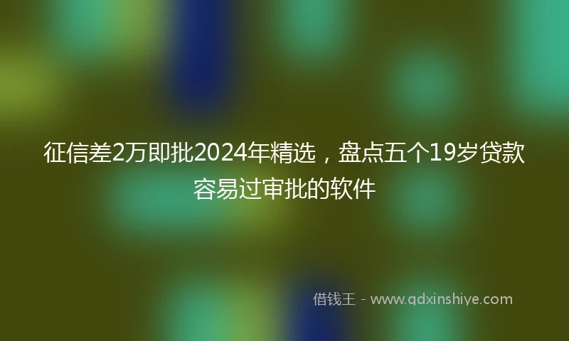 征信差2万即批2024年精选，盘点五个19岁贷款容易过审批的软件
