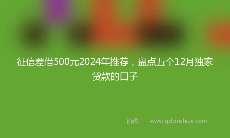 征信差借500元2024年推荐，盘点五个12月独家贷款的口子