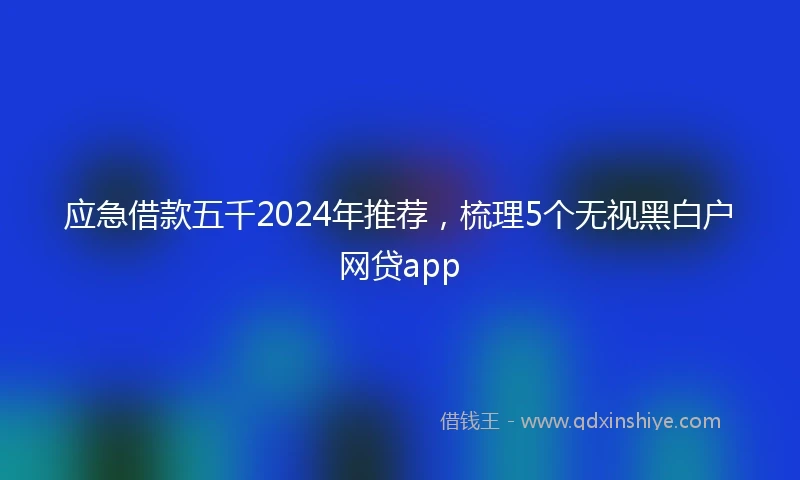 应急借款五千2024年推荐，梳理5个无视黑白户网贷app