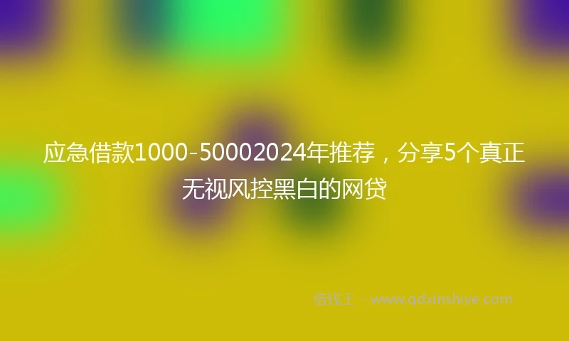应急借款1000-50002024年推荐，分享5个真正无视风控黑白的网贷