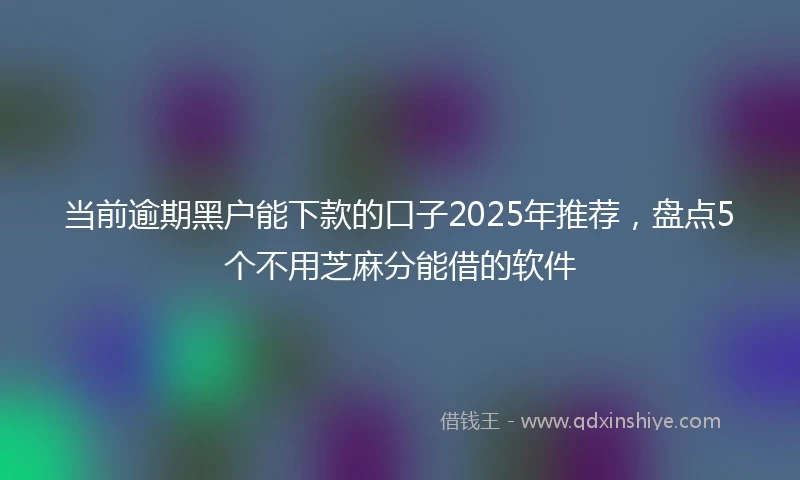当前逾期黑户能下款的口子2025年推荐，盘点5个不用芝麻分能借的软件