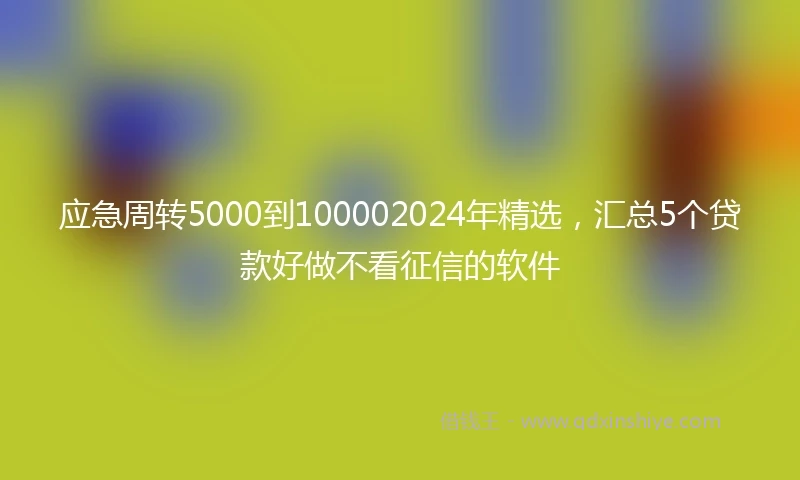 应急周转5000到100002024年精选，汇总5个贷款好做不看征信的软件