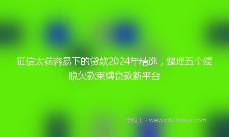 征信太花容易下的贷款2024年精选，整理五个摆脱欠款束缚贷款新平台