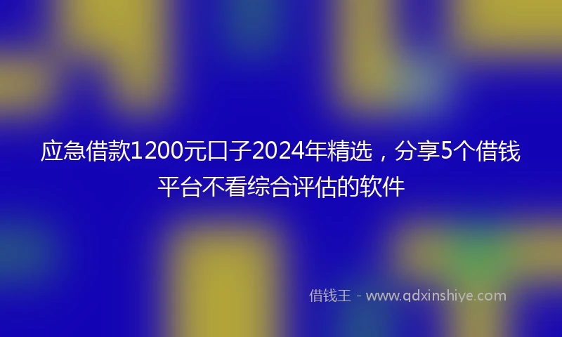 应急借款1200元口子2024年精选，分享5个借钱平台不看综合评估的软件