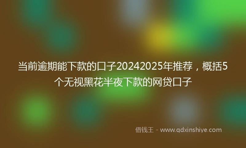 当前逾期能下款的口子20242025年推荐，概括5个无视黑花半夜下款的网贷口子