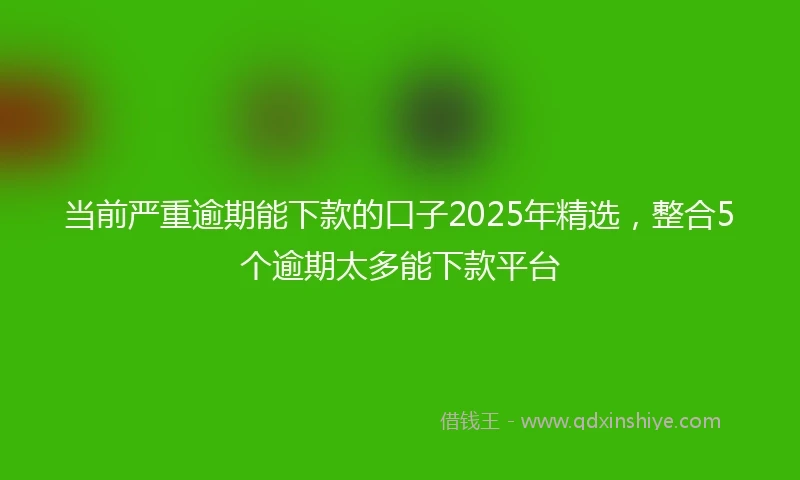 当前严重逾期能下款的口子2025年精选，整合5个逾期太多能下款平台