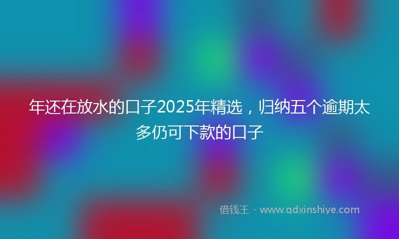 年还在放水的口子2025年精选，归纳五个逾期太多仍可下款的口子