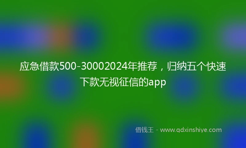 应急借款500-30002024年推荐，归纳五个快速下款无视征信的app