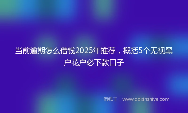 当前逾期怎么借钱2025年推荐，概括5个无视黑户花户必下款口子