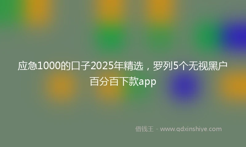 应急1000的口子2025年精选，罗列5个无视黑户百分百下款app