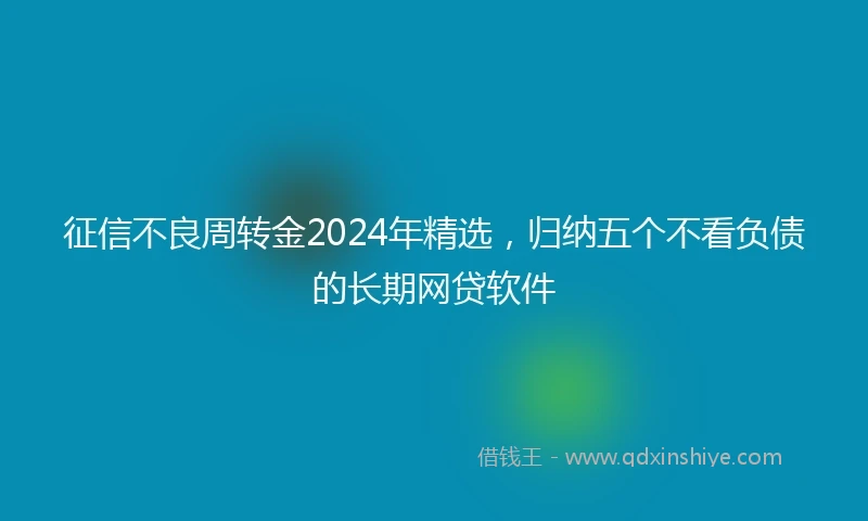 征信不良周转金2024年精选，归纳五个不看负债的长期网贷软件