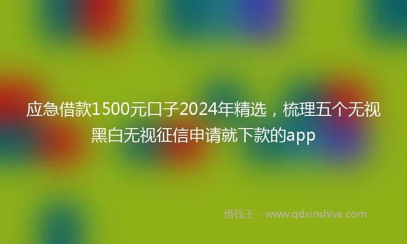应急借款1500元口子2024年精选，梳理五个无视黑白无视征信申请就下款的app