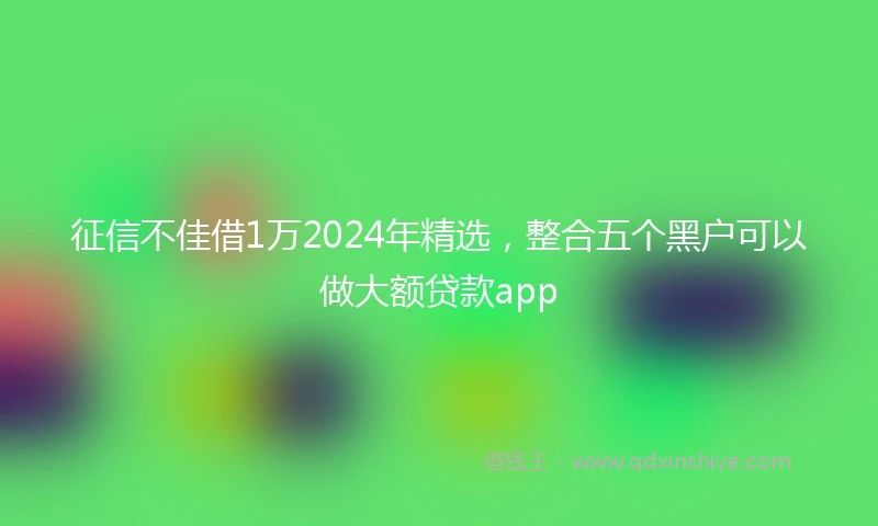征信不佳借1万2024年精选，整合五个黑户可以做大额贷款app