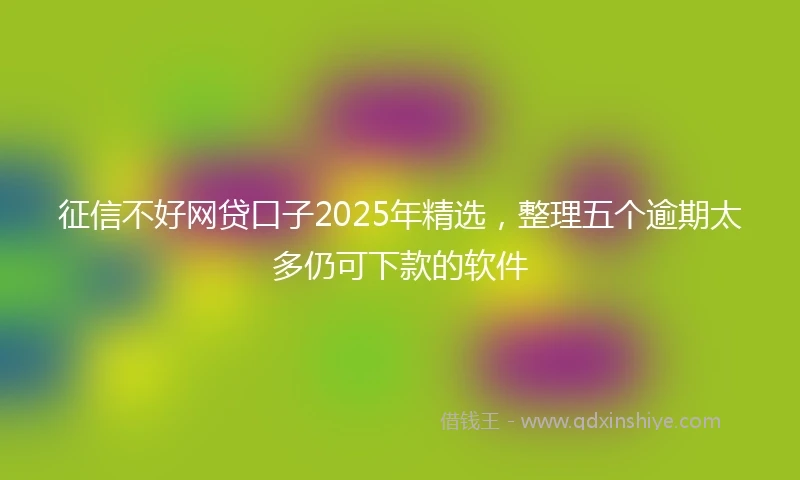 征信不好网贷口子2025年精选，整理五个逾期太多仍可下款的软件