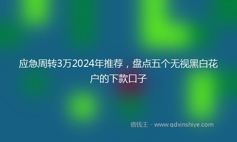 应急周转3万2024年推荐，盘点五个无视黑白花户的下款口子