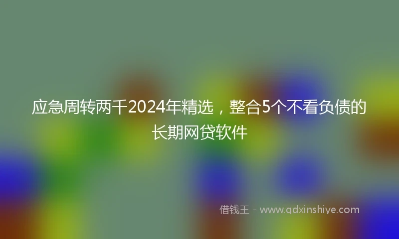 应急周转两千2024年精选，整合5个不看负债的长期网贷软件