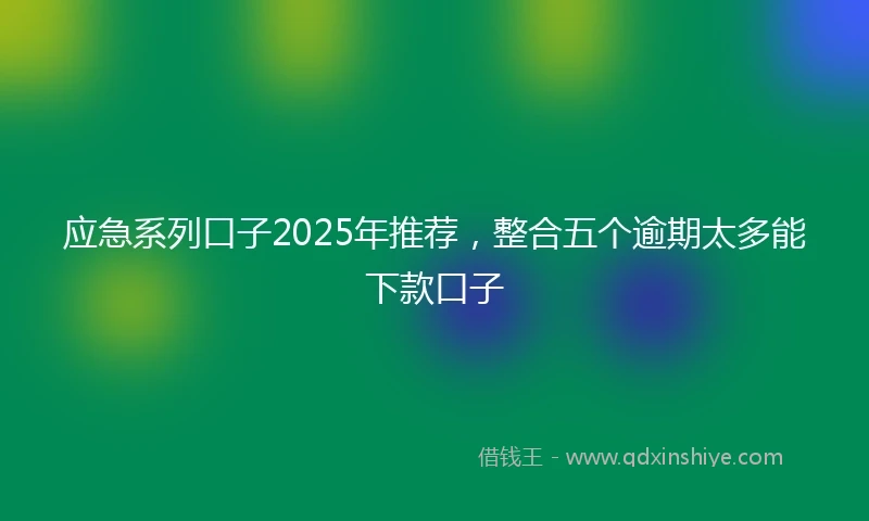 应急系列口子2025年推荐，整合五个逾期太多能下款口子