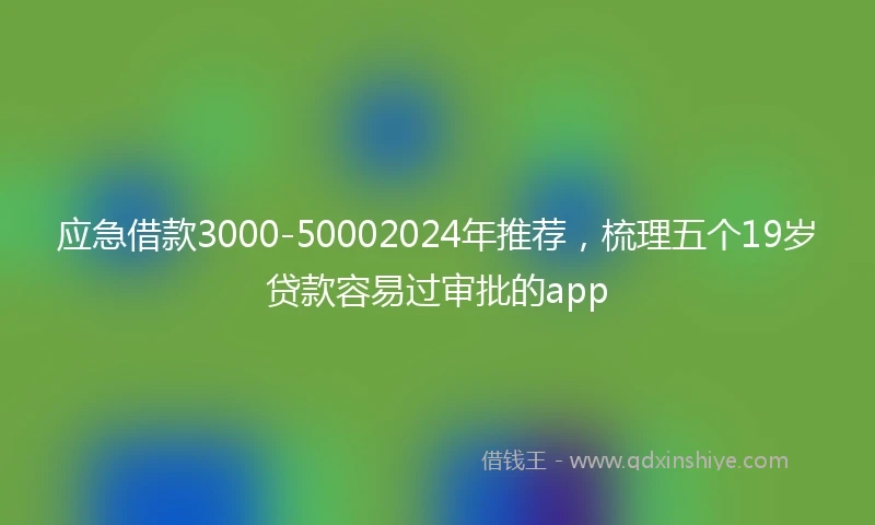 应急借款3000-50002024年推荐，梳理五个19岁贷款容易过审批的app