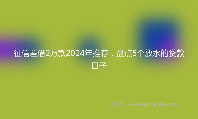 征信差借2万款2024年推荐，盘点5个放水的贷款口子