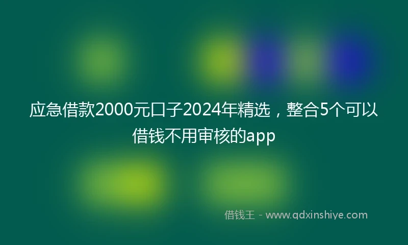 应急借款2000元口子2024年精选，整合5个可以借钱不用审核的app