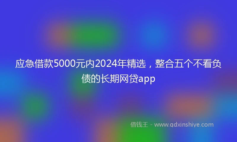 应急借款5000元内2024年精选，整合五个不看负债的长期网贷app