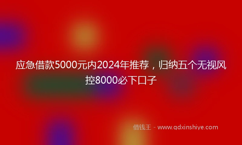 应急借款5000元内2024年推荐，归纳五个无视风控8000必下口子