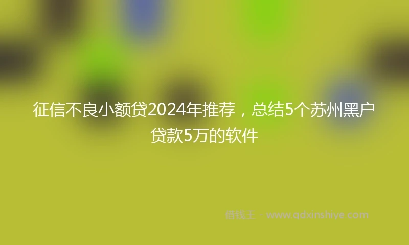 征信不良小额贷2024年推荐，总结5个苏州黑户贷款5万的软件