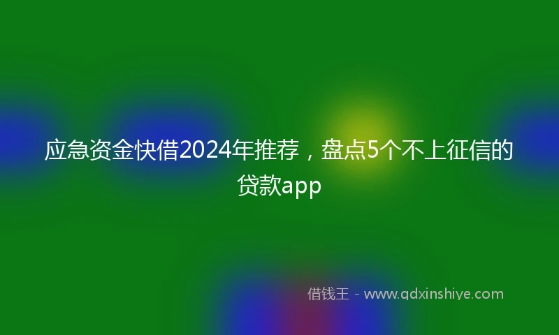 应急资金快借2024年推荐，盘点5个不上征信的贷款app