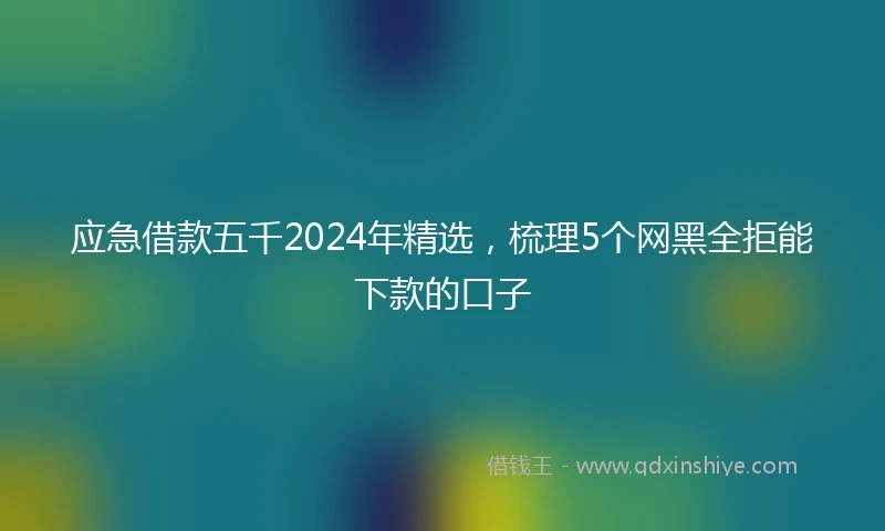 应急借款五千2024年精选，梳理5个网黑全拒能下款的口子