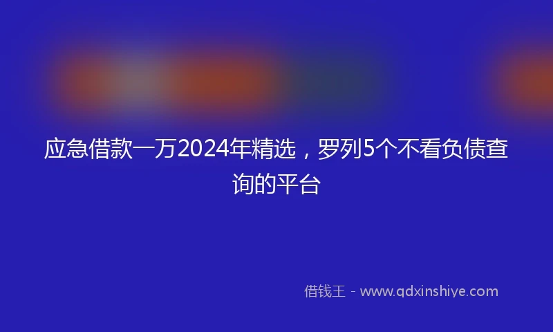 应急借款一万2024年精选，罗列5个不看负债查询的平台