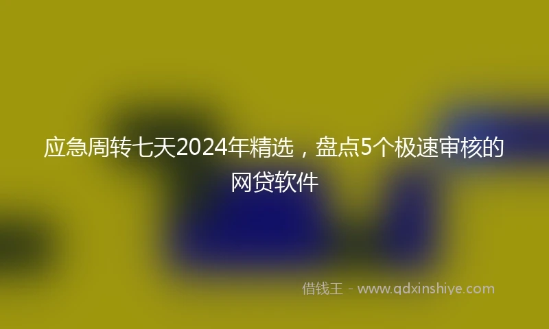 应急周转七天2024年精选，盘点5个极速审核的网贷软件