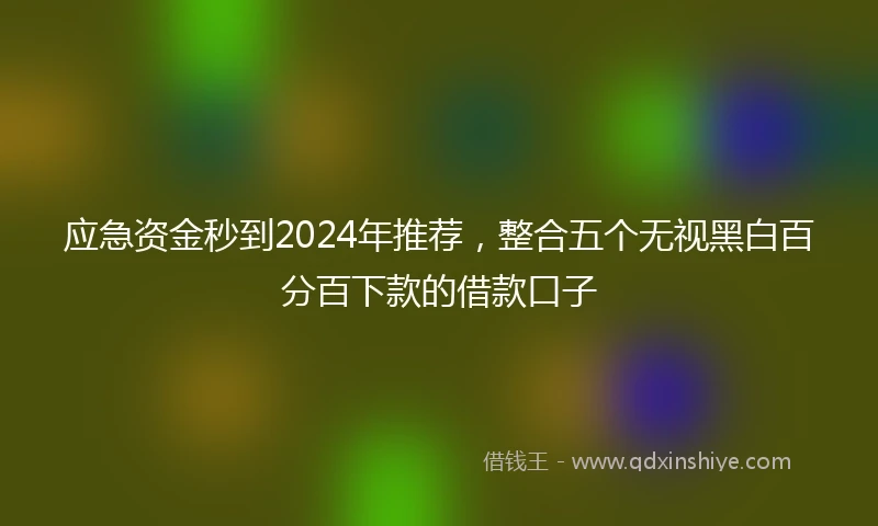 应急资金秒到2024年推荐，整合五个无视黑白百分百下款的借款口子