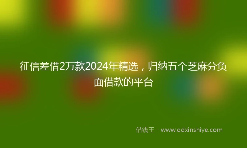 征信差借2万款2024年精选，归纳五个芝麻分负面借款的平台