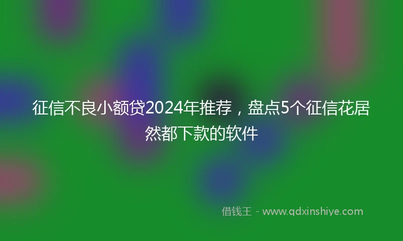 征信不良小额贷2024年推荐，盘点5个征信花居然都下款的软件