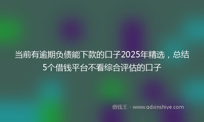 当前有逾期负债能下款的口子2025年精选，总结5个借钱平台不看综合评估的口子