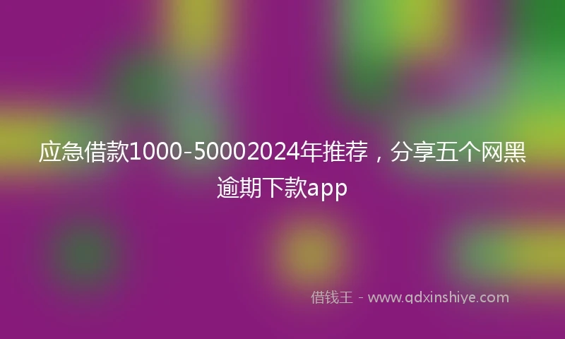 应急借款1000-50002024年推荐，分享五个网黑逾期下款app