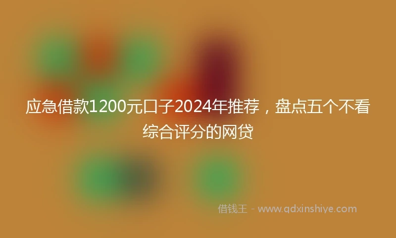 应急借款1200元口子2024年推荐，盘点五个不看综合评分的网贷
