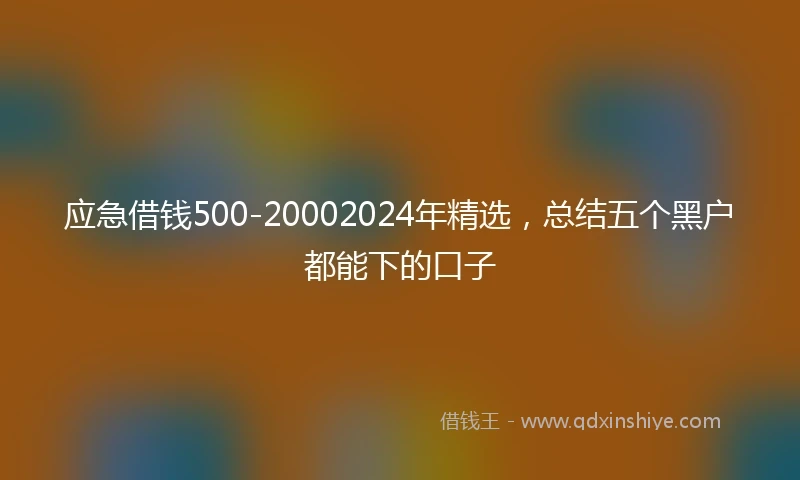 应急借钱500-20002024年精选，总结五个黑户都能下的口子