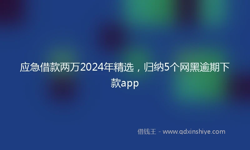 应急借款两万2024年精选，归纳5个网黑逾期下款app