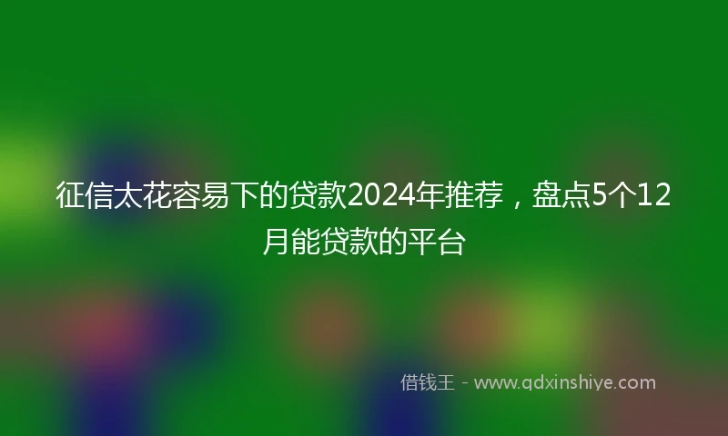 征信太花容易下的贷款2024年推荐，盘点5个12月能贷款的平台