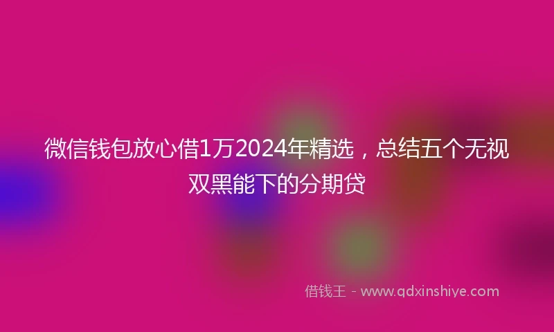 微信钱包放心借1万2024年精选,总结五个无视双黑能下的分期贷