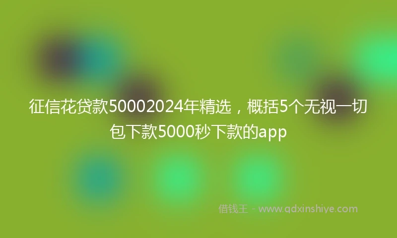 征信花贷款50002024年精选，概括5个无视一切包下款5000秒下款的app