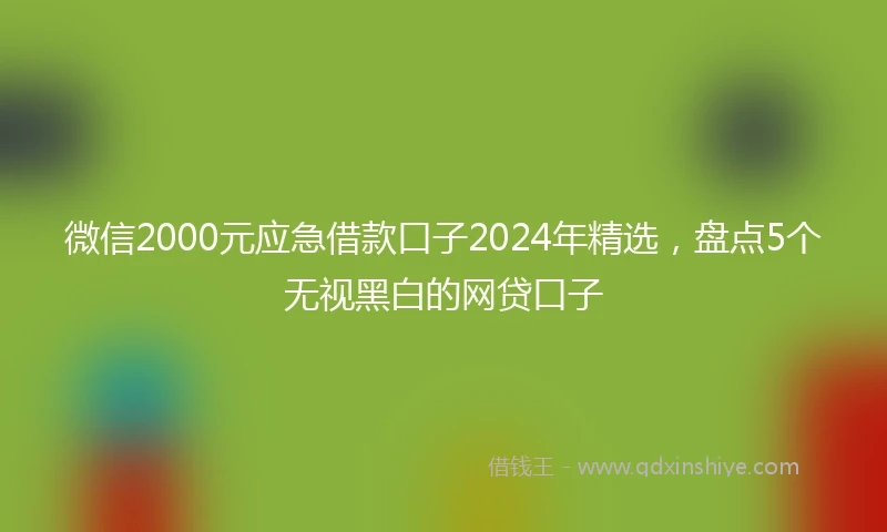 微信2000元应急借款口子2024年精选，盘点5个无视黑白的网贷口子