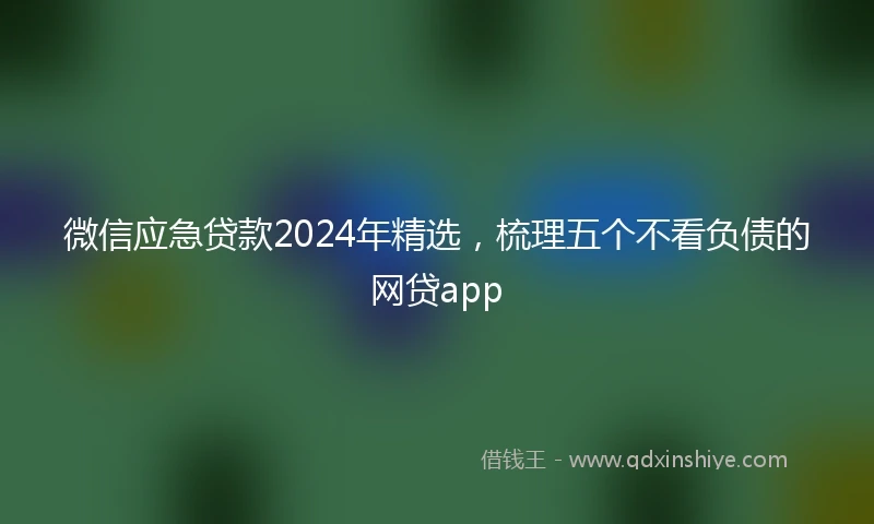 微信应急贷款2024年精选，梳理五个不看负债的网贷app