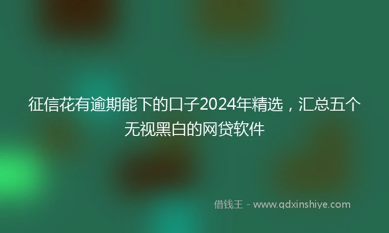 征信花有逾期能下的口子2024年精选，汇总五个无视黑白的网贷软件